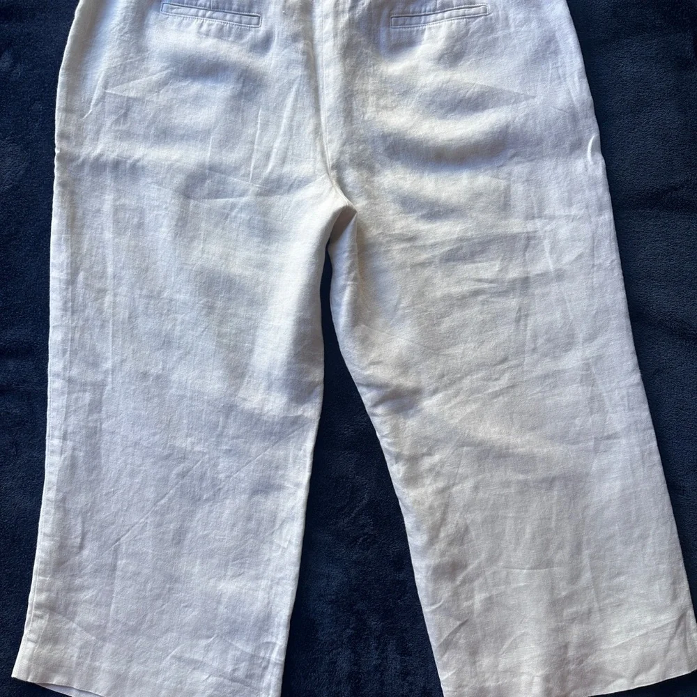 Talbots Pure Irish Linen Trousers Size 18 - Picture 2 of 3